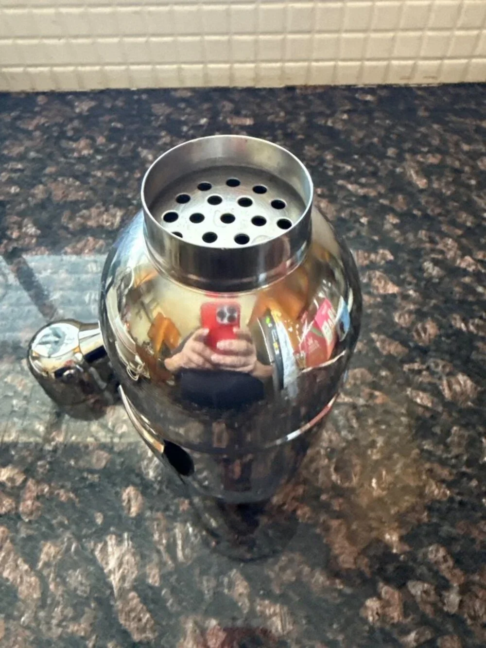 Penguin Stainless Steel Cocktail Martini Shaker With Built-In Strainer has vinta